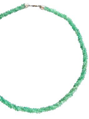 Multi-Strand Green Aventurine Bead Torsade Necklace — Twisted Statement Jewelry